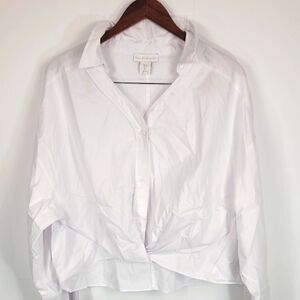 House Of Harlow 1960 Classic White Button-Down Cropped Shirt